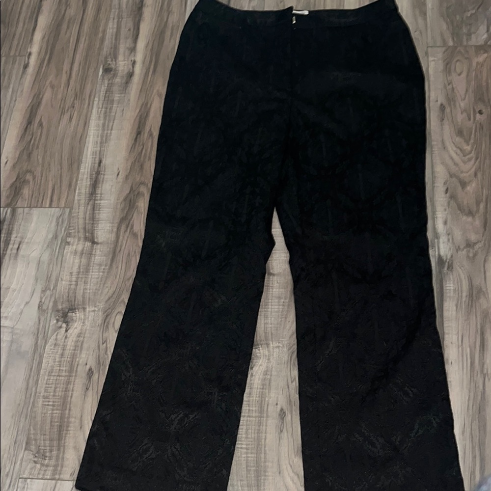 Black Cross Design Wide-Leg Pants